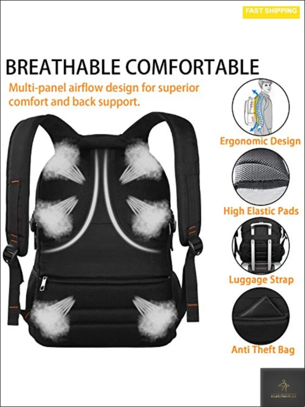 Extra Large Travel Laptop Backpack 17 Inch Tech Backpack Water Resistant